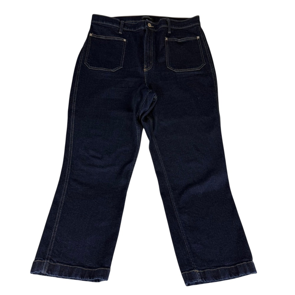 Banana Republic High Rise Straight Premium Denim Jeans Dark Wash Size 33